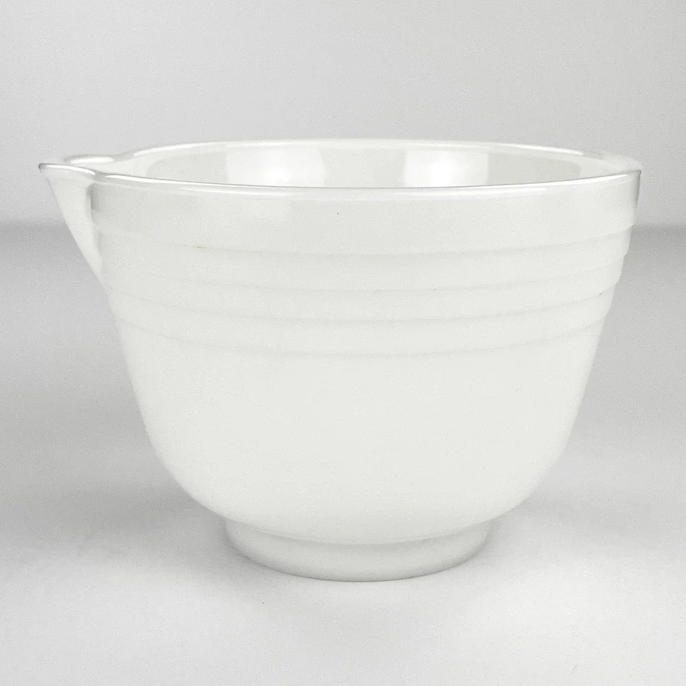 Vintage White Milk Glass Mixing Bowl 6